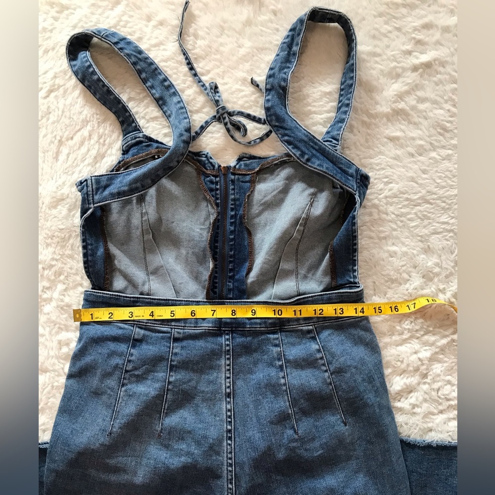 We The Free Indigo Denim Jumpsuit with Front Zipper - Picture 3 of 4